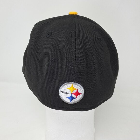 Pittsburg Steelers New Era 59Fifty Hat Cap Mens 7 3/8 Black Yellow NFL Fitted - Picture 4 of 9